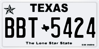 TX license plate BBT5424