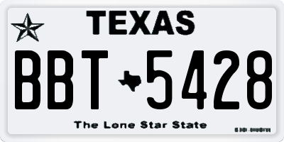 TX license plate BBT5428