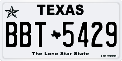 TX license plate BBT5429