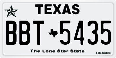 TX license plate BBT5435