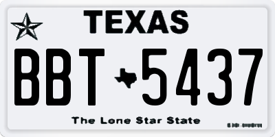 TX license plate BBT5437