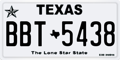 TX license plate BBT5438