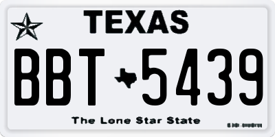 TX license plate BBT5439
