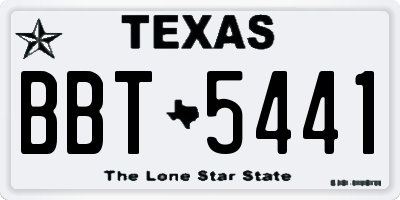 TX license plate BBT5441