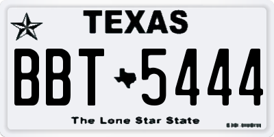 TX license plate BBT5444