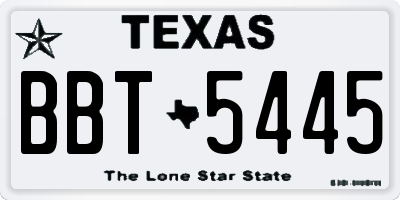 TX license plate BBT5445