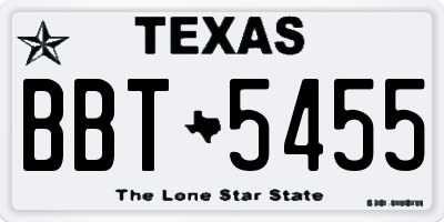 TX license plate BBT5455