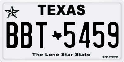 TX license plate BBT5459