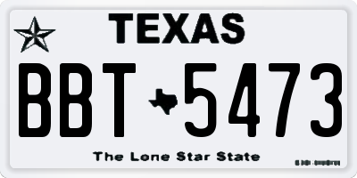 TX license plate BBT5473
