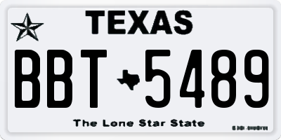 TX license plate BBT5489