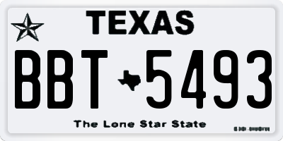 TX license plate BBT5493