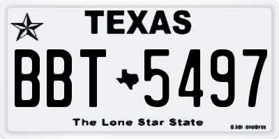 TX license plate BBT5497