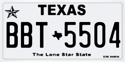 TX license plate BBT5504