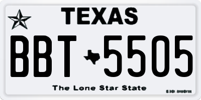 TX license plate BBT5505