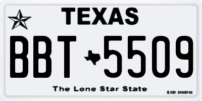 TX license plate BBT5509