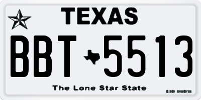 TX license plate BBT5513