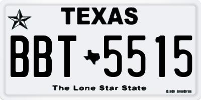 TX license plate BBT5515