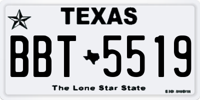 TX license plate BBT5519