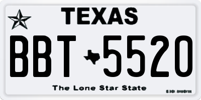 TX license plate BBT5520