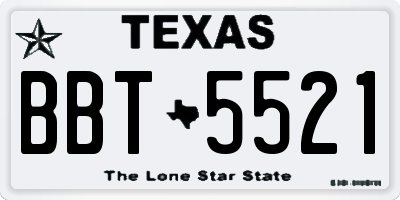 TX license plate BBT5521