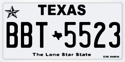 TX license plate BBT5523