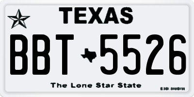 TX license plate BBT5526