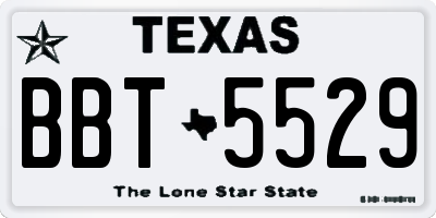 TX license plate BBT5529
