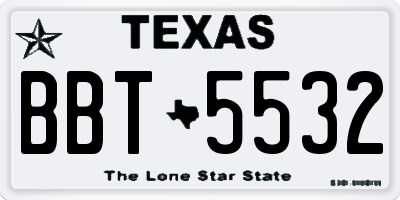 TX license plate BBT5532