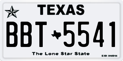 TX license plate BBT5541