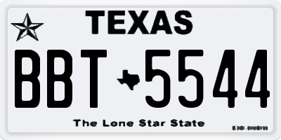 TX license plate BBT5544