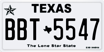 TX license plate BBT5547