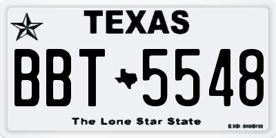 TX license plate BBT5548