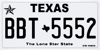 TX license plate BBT5552