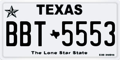 TX license plate BBT5553