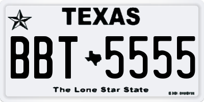 TX license plate BBT5555