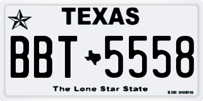 TX license plate BBT5558