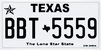 TX license plate BBT5559
