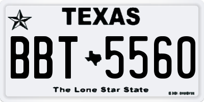 TX license plate BBT5560