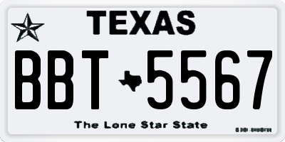 TX license plate BBT5567