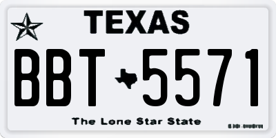 TX license plate BBT5571