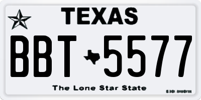 TX license plate BBT5577