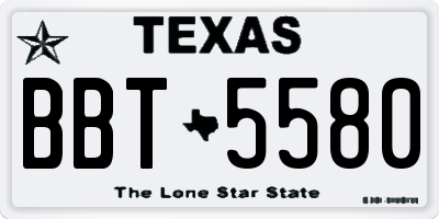 TX license plate BBT5580