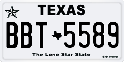TX license plate BBT5589