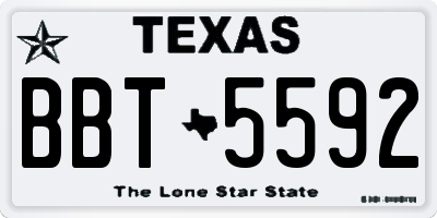 TX license plate BBT5592