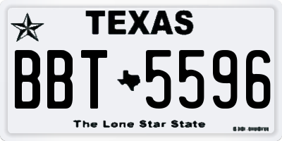 TX license plate BBT5596