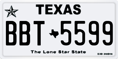 TX license plate BBT5599