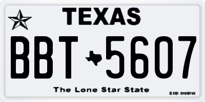 TX license plate BBT5607