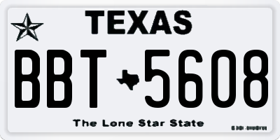 TX license plate BBT5608