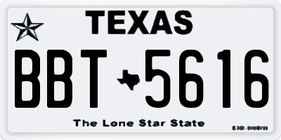 TX license plate BBT5616