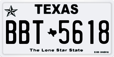 TX license plate BBT5618